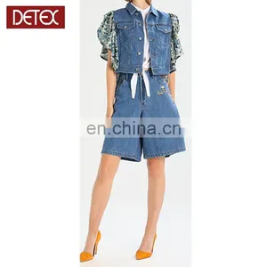 Lotus Leaf Sleeves Cheap Women Denim Jacket thumbnail-1