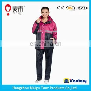 Polyester Raincoat With Reflective Tapes thumbnail-1