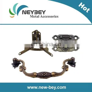 Antique Brass Tool Box Handles and Latches Hinges for Box Hardware thumbnail-1