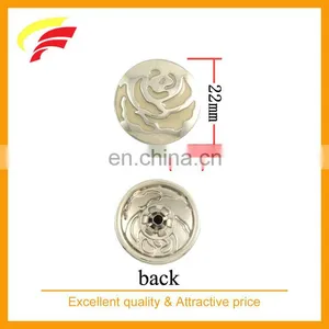 Zinc Alloy Custom Enameled Rose Flower Pattern Snap Button thumbnail-3