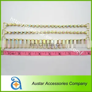 Wholesale Single Row Gold Crystal ab Rhinestone Bikini Connector,chains Swimwear Connectors thumbnail-1