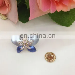 Cheap Price Hot Sell Fashion Rihionestone Butterfly Button Nail on Clothing or Bags or Shoes thumbnail-1