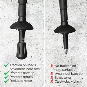 Rubber Tip for Walking Stick Trekking Poles - Replacement Pole Tip Protectors Fits Most Standard Hiking Poles thumbnail-1