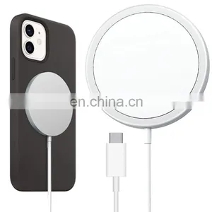 Wholesale 2020 New Magnetic 15W Qi Fast Wireless Magsafe Charger Round Type C For Iphone 12 Pro Max thumbnail-3