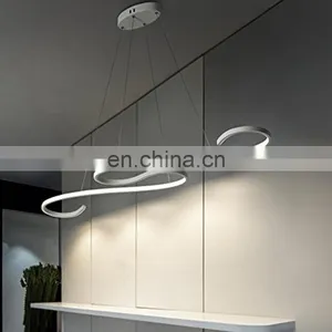 Modern LED Pendant Light Fixture S Shape Ceiling Chandelier LED Hanging Light for Living Room Dining Room Bedroom,Nature White thumbnail-2