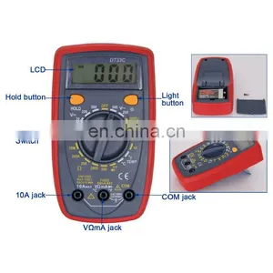 DT33C Backlight Digital LCD Multimeter AC/DC Diode Resistence Temperature thumbnail-2