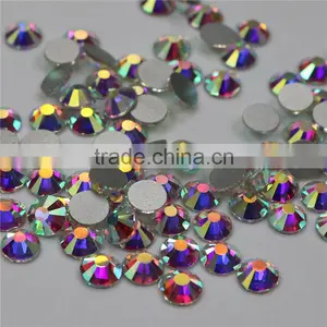 Top Quality Very Bright Nail Art Rhinestones Crystal AB Clour Silver Flatback Non Hot Fix Rhinestone for DIY Nails Decoration thumbnail-1