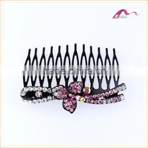 China Factory Price Girls Fashion Women Metal Crystal Flower Hair CombS Headwear Accessory thumbnail-2