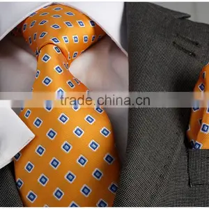 Orange Necktie Set, Pocket Square and Cufflink Set Neck Tie, Corbata, Gravate, Krawatte, Cravatta, Fashion Tie thumbnail-1