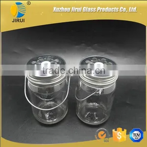 430ml Round Shape Clear Glass Mason Jar With Iron Wire thumbnail-3