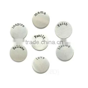 Blank Plates (for Engraving) That Fit in Floating Locket Pendants Round 30mm thumbnail-3