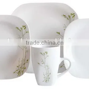 Unbreakable Square Shape Dinner Plate Set With Cheap Price Porcelain Square Shape Dinner Set With Decal thumbnail-1