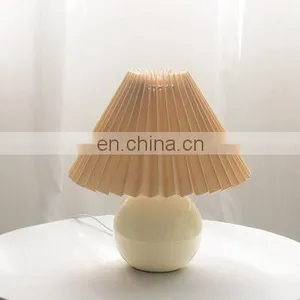 Art Decor Dining Desk Light Fabric European Hotel Living Room Bedside Table Lamps thumbnail-1