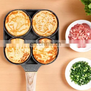 Nonstick 4 Round Holes Egg Pancake Aluminum Skillet Fry Pan thumbnail-3
