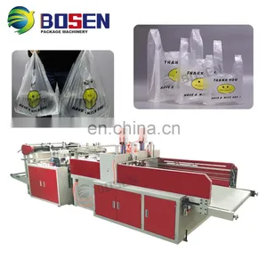 Biodegradable Garbage Cloth T-Shirt Carry Poly Nylon Polythene Shopping Plastic Bag Making Machine thumbnail-4