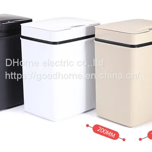 Induction Trash Can Household Living Room With Lid Plastic Square 15L Large Capacity Intelligent Trash Can（Wechat:13510231336） thumbnail-1