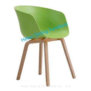Dining Furniture Living Room Furniture Beautiful Outdoor PP Cafe Chair Backrest Armrest Plastic/Velvet Chairs thumbnail-3