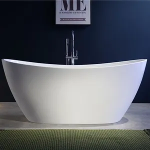 New Design Bathroom Acrylic Freestanding Bathtub for One Person Bath Tub for Adult thumbnail-1