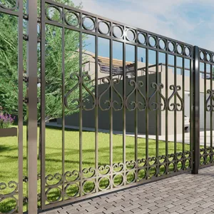 Villa and Residential Project Fencing, Privacy Wrought Iron Garden Fence With Modern Timeless Patterns, Wholesale thumbnail-3