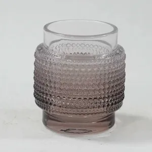 Glass Candle Holder Candle Stick Candle Jar Candle Pot Candle Vessel Glass Container Glass Jar Unique Candle Christmas Candle Holder Private Lable thumbnail-3
