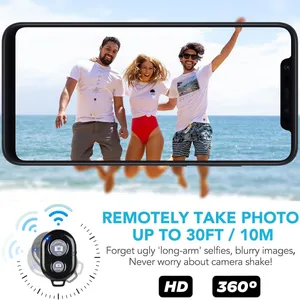 Portable Wireless Camera Remote Shutter for Smartphones Photography and Video Recording Bluetooth Remote Control Wrist Strap Included thumbnail-3