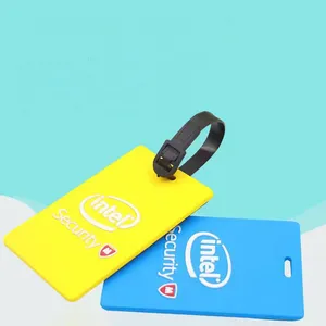 Wholesale Standard Size Custom 3D Soft PVC Luggage Tag Plastic Strap Personalized Logo Silicone Travel Bag Tag thumbnail-3