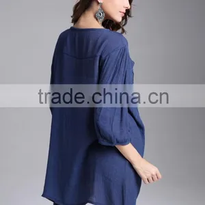 Ladies Large Size Neckline Beaded / Embroidered Blouse for Women thumbnail-3