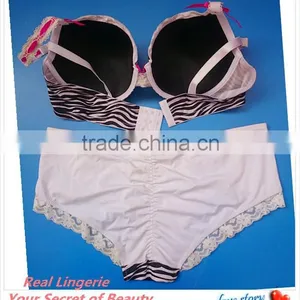 Fashion Plus Size Bra Set, Sexy Zebra Printed Microfiber thumbnail-2