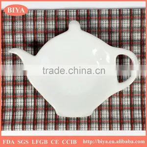 Personalized New Design White Ceramic Porcelain Wholesale Tea Bag Holder With Custom Design Decal Accept thumbnail-1