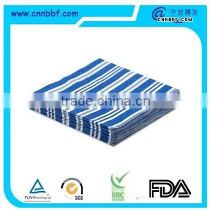 Blue and White Stripe Paper Napkin thumbnail-1