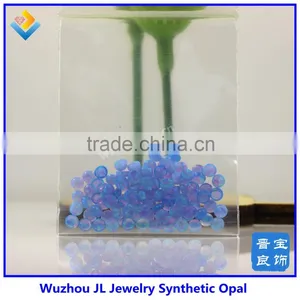 Dream Blue Fire Opal With Synthetic Round Cabochon Opal for Sale for Jewey Making thumbnail-1