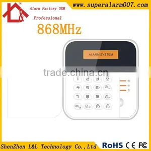 868Mhz LCD Keypad Wireless GSM Alarm System Sim Card 850/900/1800/1900Mhz X6 thumbnail-1