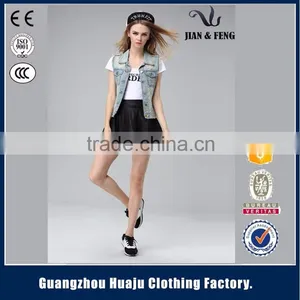 2016 Summer Cheap Womens Denim Vest With Hood for Sale thumbnail-1