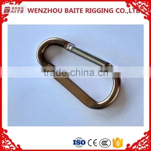 GUN METAL ALUMINUM CARBINER ,D TYPE HANDBAG SNAP HOOK WITH PIN,FlAT ALUMINUM SNAP HOOK thumbnail-2