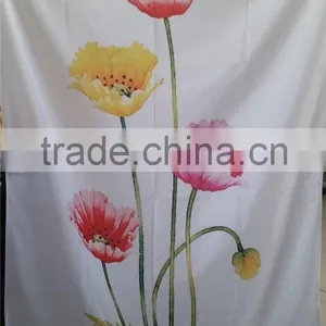 100% Polyester Flower Printed Bathroom Window Curtain thumbnail-1