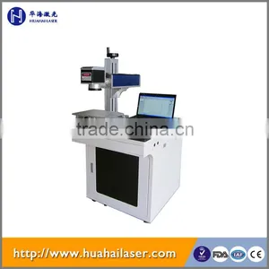 Huahai 20w Mini Fiber Laser Marking Machine for Bar Code thumbnail-1