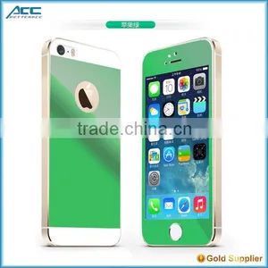 Popular Front+Back Metallic Plating Color Tempered Glass Screen Protector for IPhone 5 5s thumbnail-3