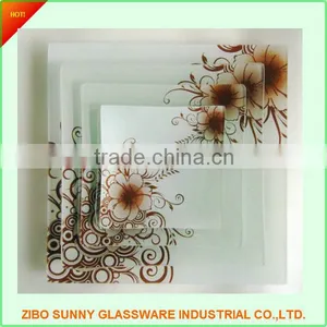 Decal Square Tempered Glass Printed Plate thumbnail-1