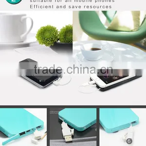 Retractable Cable Wireless Mini Power Bank With CE FCC ROHS thumbnail-3