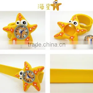 Marine Starfish Silicone Snap Quartz Kids Watch for Christmas With ROHS thumbnail-1
