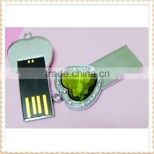 2GB HOT Selling Heart Shape Mini Black Collid Metal USB Flash Drive With Chain thumbnail-1