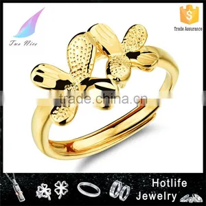 Copper Brass Jewelry Flower Adjustable Wedding Rings for Women thumbnail-1