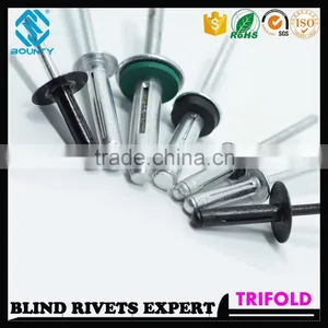 HIGH QUALITY FACTORY LARGE FLANGE HEAD TRI-FOLD BLIND RIVETS FOR GLASS CURTAIN WALL thumbnail-4