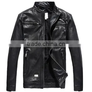 Men's High Quality pu Leather Jacekt China Wholesale thumbnail-1