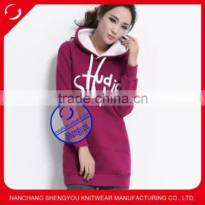 CVC Fleece Women Wholesale Tall Sweatshirts Hoodies thumbnail-1