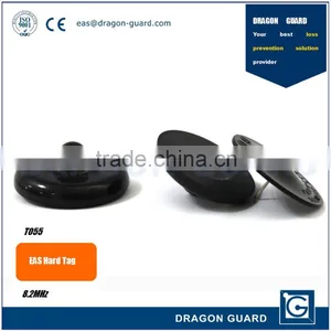 China Manufacturer Supply Supermarket Anti-Theft 8.2MHz RF Hard Tag EAS Round Security Tag Black thumbnail-1