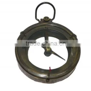 BRASS , GLASS, ANTIQUE LOOK COMPASS - GIFT COMPASS WITH WOOD BOX 13527 thumbnail-4