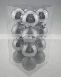 Silver Plastic Christmas Ball for Xmas Decorations thumbnail-1