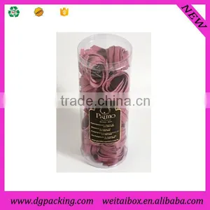Clear Transparent Plastic PET Tube Packaging With Caps for Rubber Band thumbnail-1
