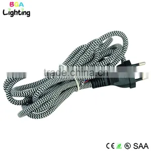 Cotton Braided Wire With Black On/off Switch and AC EU Plug for Pendant Light Quality Choice thumbnail-4